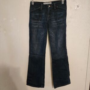 Express Flare-Styled Dark Wash Jeans Size 3/4